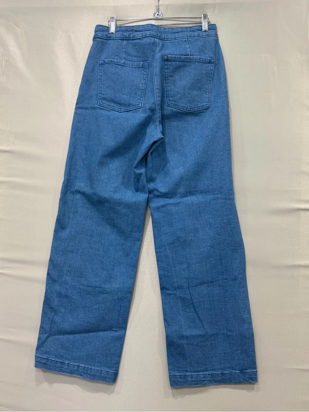 Old Navy Blue Wide-Leg High-Rise Jeans with Button Detail - Picture 7 of 10